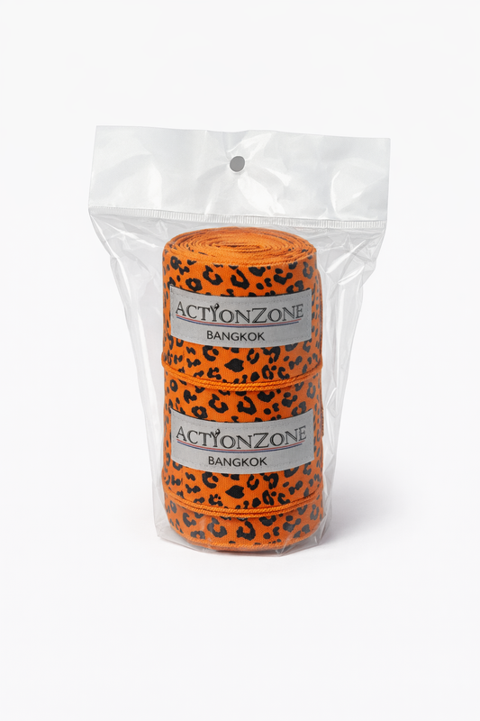 "ActionZone" elastic boxing handwraps 4.5 - Orange Tiger