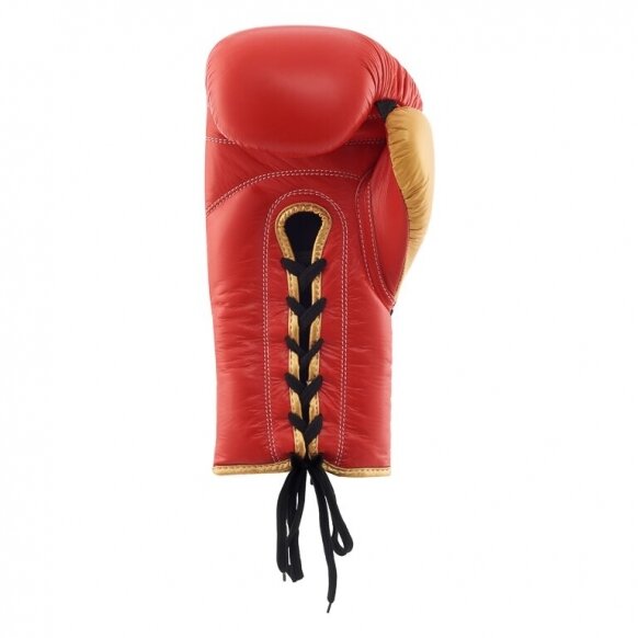 "Royal" leather boxing gloves with laces - Red