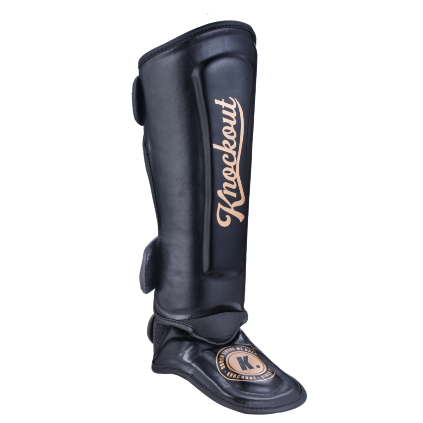 "Knockout Apolo" Shin Guards - Black / Gold