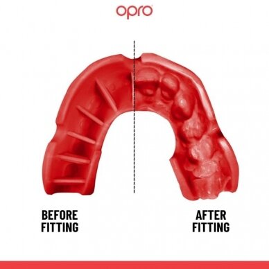 "OPRO" mouthguard Self-Fit Silver - Black/Red