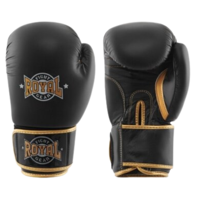 "Royal" Leather Boxing Gloves Top - Black
