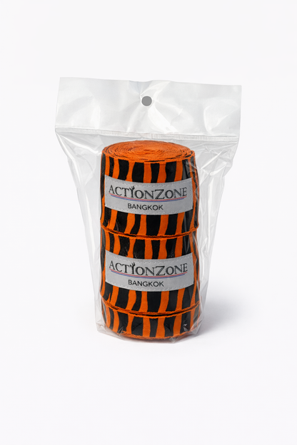 "ActionZone" elastic boxing handwraps 4.5 - Orange Tiger
