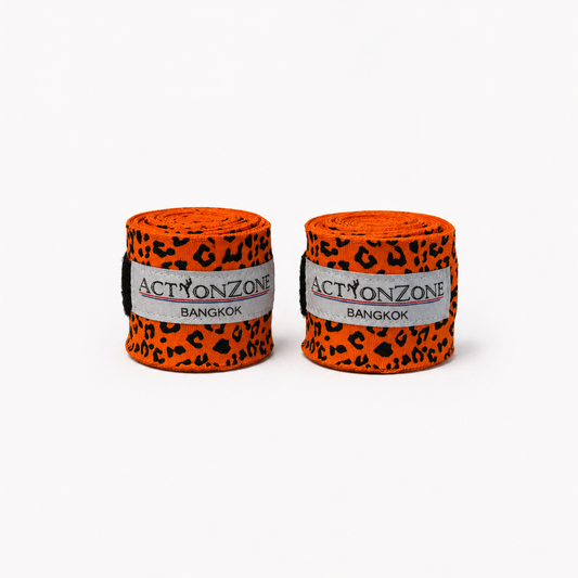 "ActionZone" elastic boxing handwraps 4.5 - Orange Tiger