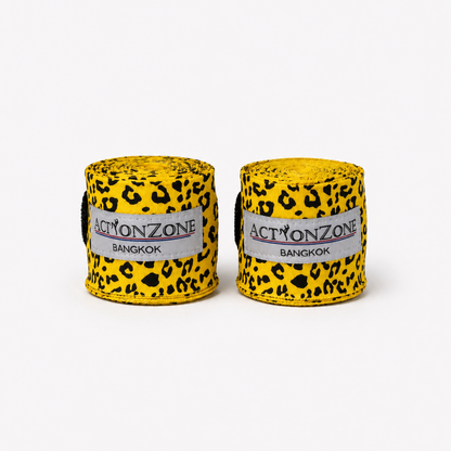 "ActionZone" elastic boxing handwraps 4.5 - Yellow Tiger