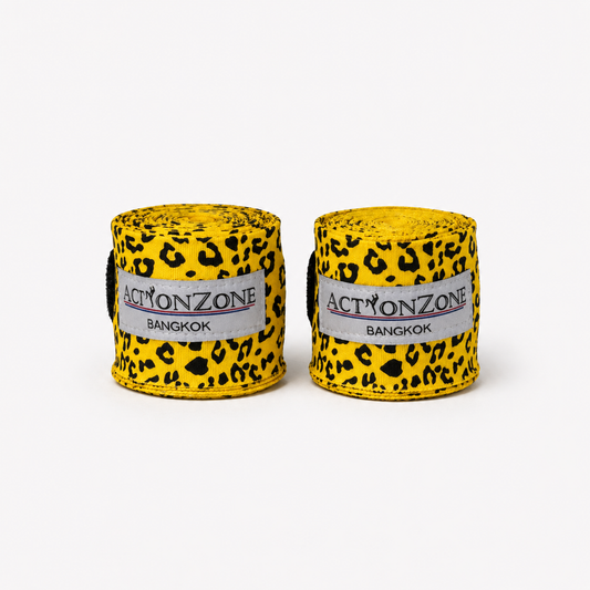 "ActionZone" elastic boxing handwraps 4.5 - Yellow Tiger