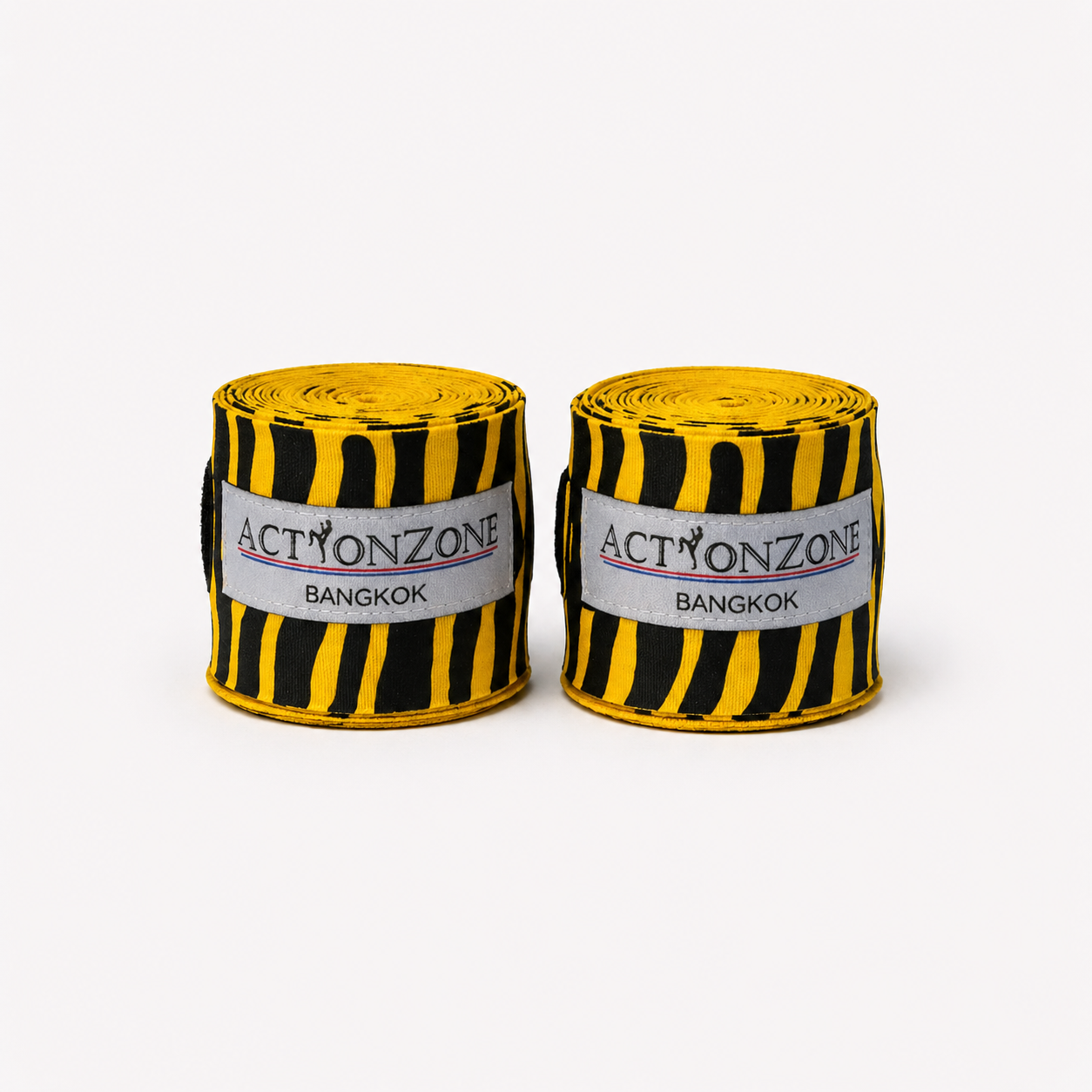 "ActionZone" elastic boxing handwraps 4.5 - Yellow Tiger