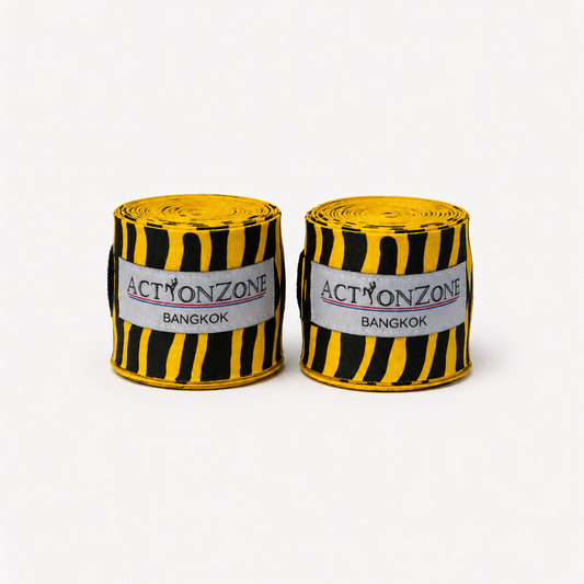 "ActionZone" elastic boxing handwraps 4.5 - Yellow Tiger