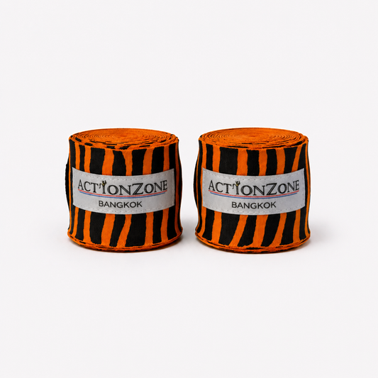 "ActionZone" elastic boxing handwraps 4.5 - Orange Tiger