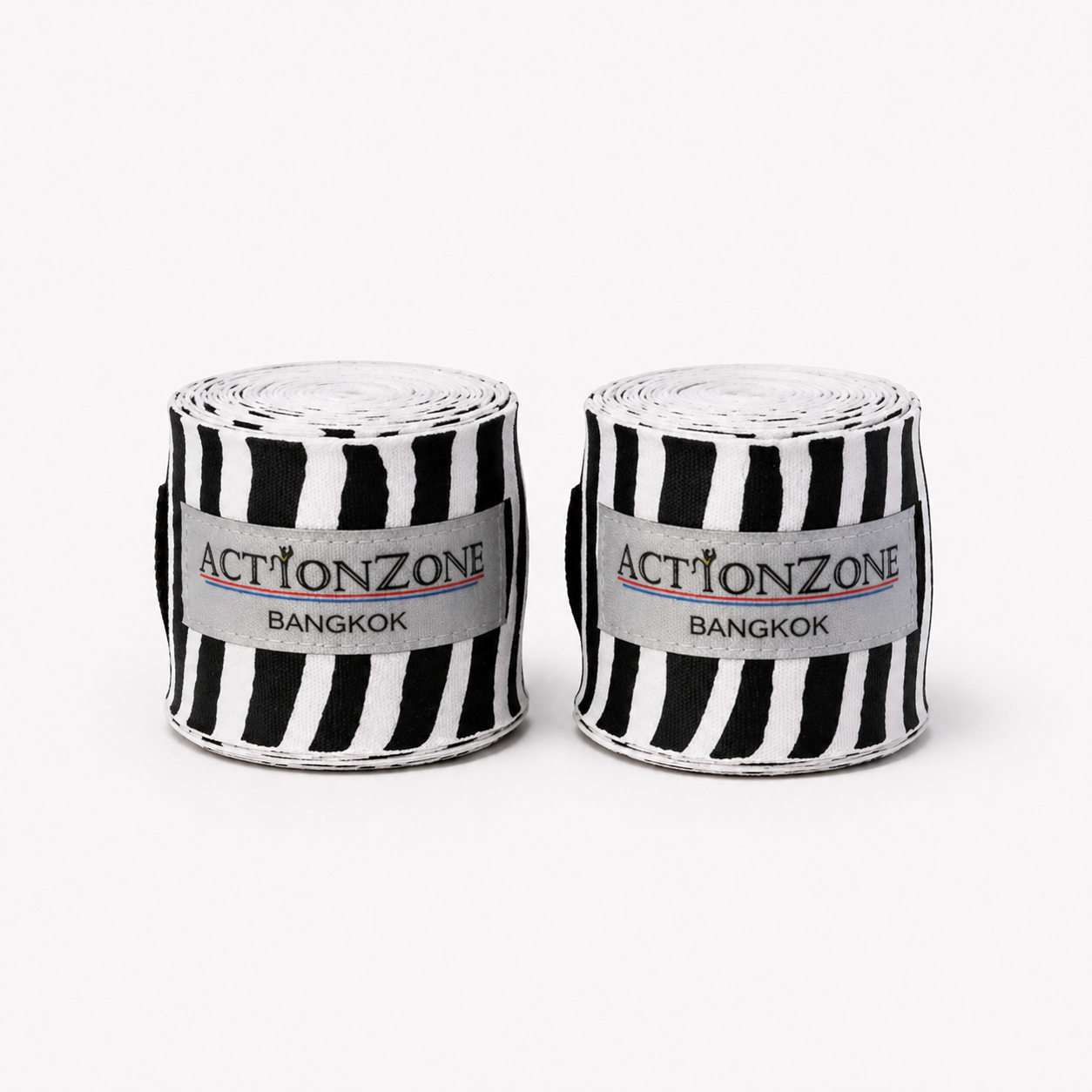 "ActionZone" elastic boxing handwraps 4.5 - White Zebra