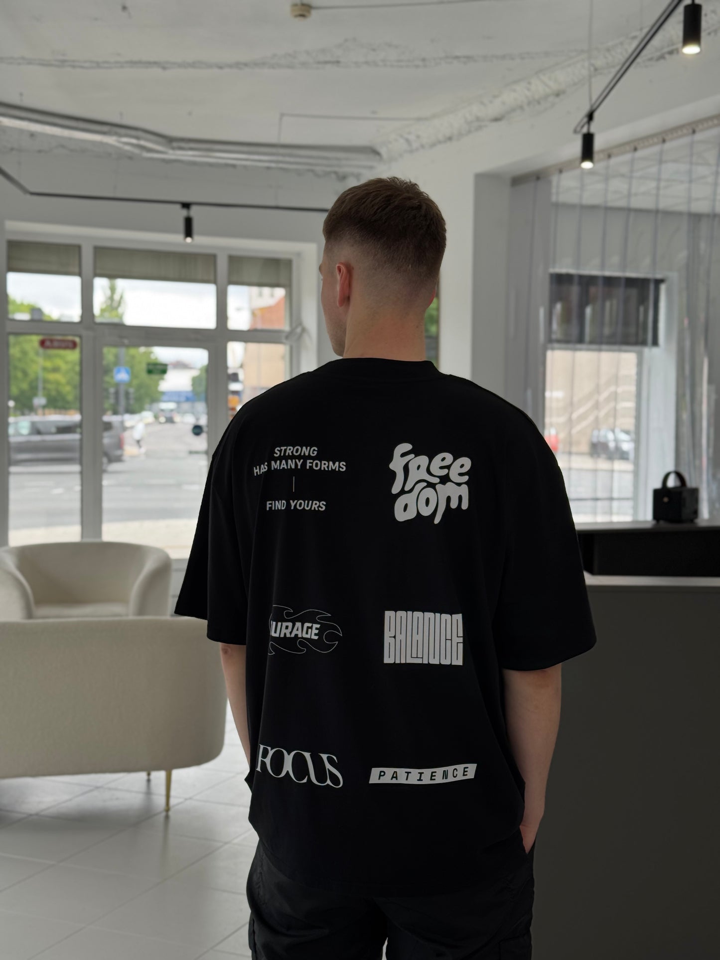 Short sleeve oversized t-shirt / black
