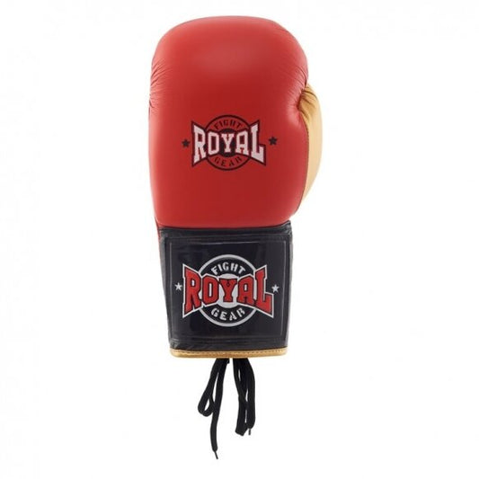 "Royal" leather boxing gloves with laces - Red