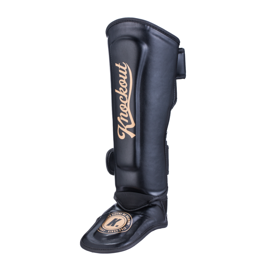 "Knockout Apolo" Shin Guards - Black / Gold