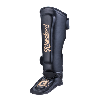 "Knockout Apolo" Shin Guards - Black / Gold