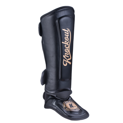 "Knockout Apolo" Shin Guards - Black / Gold