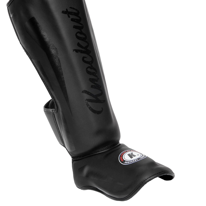"KNOCKOUT LEGACY" shin guards- Black / Matt