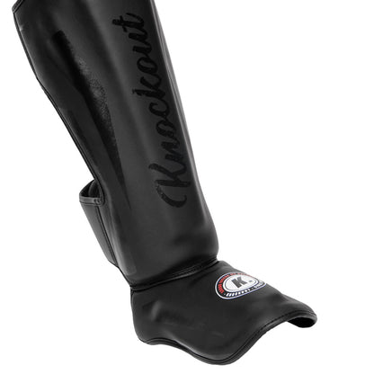 "KNOCKOUT LEGACY" shin guards- Black / Matt